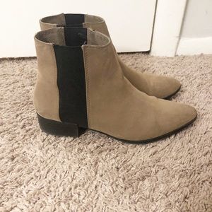 H&M Faux Suede Taupe Chelsea Boots